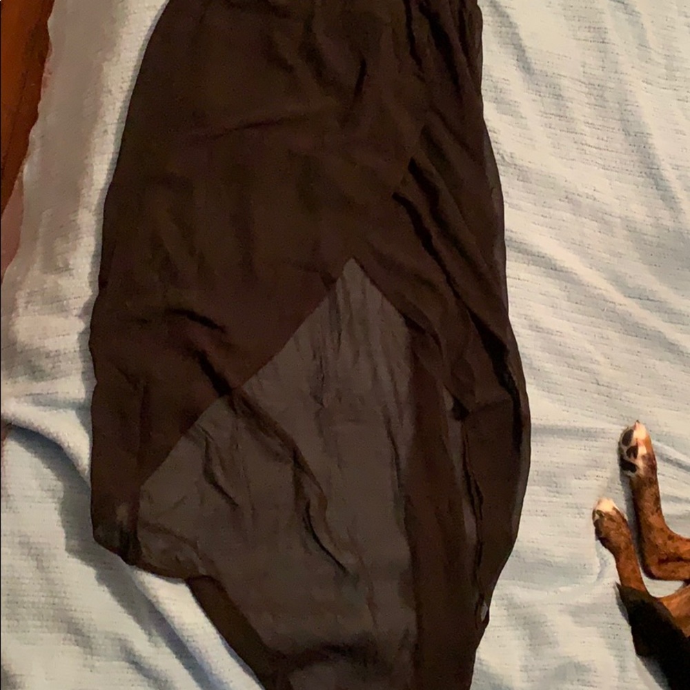 Black high low skirt